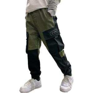 imageRolanko Boys Cargo Pants Casual Kids Joggers Elastic Waist Outdoor Hiking Baggy Trousers 414 YearsD2army Black