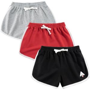 imageRolanko Girls Active Dolphin Shorts for Girls 3 Packs Kids Bike Running Summer Beach Athletic Sports 414 YearsA2grayredblack