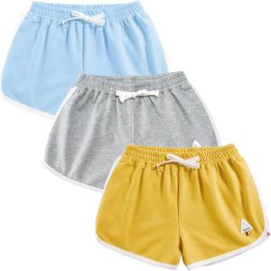 imageRolanko Girls Active Dolphin Shorts for Girls 3 Packs Kids Bike Running Summer Beach Athletic Sports 414 YearsA3bluegrayyellow