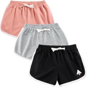 imageRolanko Girls Active Dolphin Shorts for Girls 3 Packs Kids Bike Running Summer Beach Athletic Sports 414 YearsA5pinkgrayblack