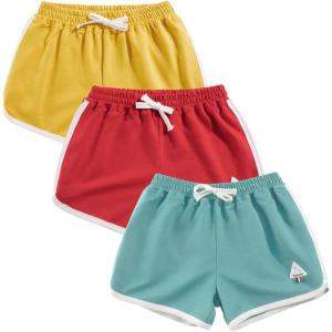 imageRolanko Girls Active Dolphin Shorts for Girls 3 Packs Kids Bike Running Summer Beach Athletic Sports 414 YearsA6yellowredgreen