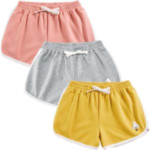 imageRolanko Girls Active Dolphin Shorts for Girls 3 Packs Kids Bike Running Summer Beach Athletic Sports 414 YearsA9pinkgrayyellow