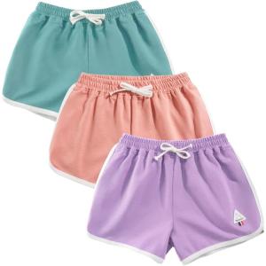imageRolanko Girls Active Dolphin Shorts for Girls 3 Packs Kids Bike Running Summer Beach Athletic Sports 414 YearsC1purplepinkgreen