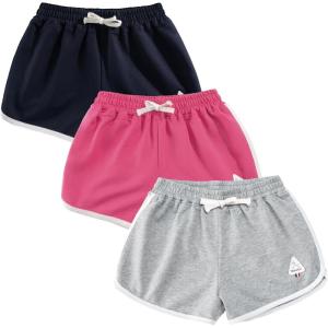 imageRolanko Girls Active Dolphin Shorts for Girls 3 Packs Kids Bike Running Summer Beach Athletic Sports 414 YearsC2greyrosenavy