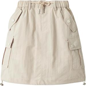 imageRolanko Girls Cargo Skirt Parachute Shorts Skirt with Pockets Summer Kids Skirt Casual Beach Hiking 513YBeige