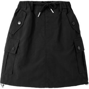 imageRolanko Girls Cargo Skirt Parachute Shorts Skirt with Pockets Summer Kids Skirt Casual Beach Hiking 513YBlack