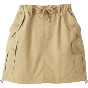 imageRolanko Girls Cargo Skirt Parachute Shorts Skirt with Pockets Summer Kids Skirt Casual Beach Hiking 513YKhaki