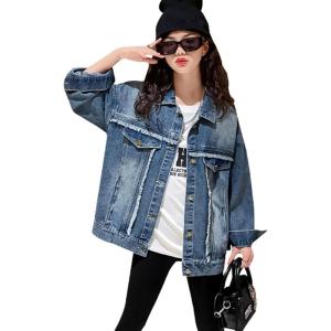 imageRolanko Girls Denim Jackets Basic Oversized Jean Jacket for Girls Fall Outwear Button Down Trucker Jacket 514 YearsA3line