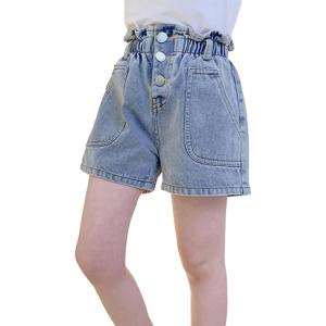 imageRolanko Girls Denim Shorty Shorts Elastic Waist Kids Summer Jean Shorts 414 YearsA3paperbag