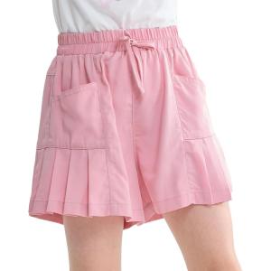 imageRolanko Shorts for Girls Lightweight Girls Shorts with Pockets Pleats Design Kids Shorts for Casual Beach Sports 515 YearsPink