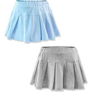 imageRolanko Skorts for Girls Skirts 2 Pack Cotton Kids Shorts Casual Play School Tennis 29 YearsA2greyblue