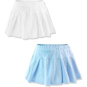 imageRolanko Skorts for Girls Skirts 2 Pack Cotton Kids Shorts Casual Play School Tennis 29 YearsA5bluewhite