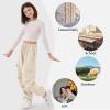 imageRolanko Girls Cargo Pants Wide leg Cargo Sweatpants High Waist Kids Joggers with Pockets 414 YearsApricot
