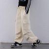 imageRolanko Girls Cargo Pants Wide leg Cargo Sweatpants High Waist Kids Joggers with Pockets 414 YearsApricot