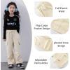imageRolanko Girls Cargo Pants Wide leg Cargo Sweatpants High Waist Kids Joggers with Pockets 414 YearsApricot