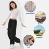 imageRolanko Girls Cargo Pants Wide leg Cargo Sweatpants High Waist Kids Joggers with Pockets 414 YearsBlack