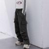 imageRolanko Girls Cargo Pants Wide leg Cargo Sweatpants High Waist Kids Joggers with Pockets 414 YearsDarkgrey
