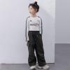 imageRolanko Girls Cargo Pants Wide leg Cargo Sweatpants High Waist Kids Joggers with Pockets 414 YearsDarkgrey