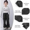 imageRolanko Girls Cargo Pants Wide leg Cargo Sweatpants High Waist Kids Joggers with Pockets 414 YearsDarkgrey