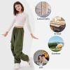 imageRolanko Girls Cargo Pants Wide leg Cargo Sweatpants High Waist Kids Joggers with Pockets 414 YearsGreen