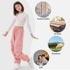 imageRolanko Girls Cargo Pants Wide leg Cargo Sweatpants High Waist Kids Joggers with Pockets 414 YearsPink