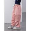 imageRolanko Girls Cargo Pants Wide leg Cargo Sweatpants High Waist Kids Joggers with Pockets 414 YearsPink