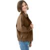 imageRolanko Girls Faux Leather Jacket Kids Zip Up Motorcycle Biker Outerwear Coat Pleather Bomber Jacket with Pockets 515 YearsBrown