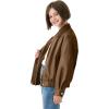 imageRolanko Girls Faux Leather Jacket Kids Zip Up Motorcycle Biker Outerwear Coat Pleather Bomber Jacket with Pockets 515 YearsBrown
