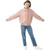 imageRolanko Girls Faux Leather Jacket Kids Zip Up Motorcycle Biker Outerwear Coat Pleather Bomber Jacket with Pockets 515 YearsPink