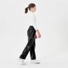 imageRolanko Girls Faux Leather Pants Straight Wide Leg Streetwear Trousers with Pockets Kids Pants 414 YearsBlack