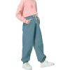 imageRolanko Girls Fleece Sweatpants Baggy Jogger Pants High Waist Kids Sweats Trousers with Pockets 515 YearsBlue