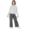 imageRolanko Girls Half Zip Pullover Cropped Sweatshirts for Girls Long Sleeve Sweat Shirts with Thumb Hole 514 YearsGrey