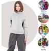 imageRolanko Girls Half Zip Pullover Cropped Sweatshirts for Girls Long Sleeve Sweat Shirts with Thumb Hole 514 YearsGrey
