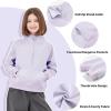 imageRolanko Girls Half Zip Pullover Cropped Sweatshirts for Girls Long Sleeve Sweat Shirts with Thumb Hole 514 YearsLightpurple
