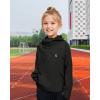 imageRolanko Girls Hoodies Fleece Sweatshirts Long Sleeve Cozy lightweight Pullover Tops with Pocket Kids Warm Velvet OutwearBlack