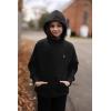 imageRolanko Girls Hoodies Fleece Sweatshirts Long Sleeve Cozy lightweight Pullover Tops with Pocket Kids Warm Velvet OutwearBlack