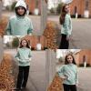 imageRolanko Girls Hoodies Fleece Sweatshirts Long Sleeve Cozy lightweight Pullover Tops with Pocket Kids Warm Velvet OutwearGreen