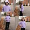 imageRolanko Girls Hoodies Fleece Sweatshirts Long Sleeve Cozy lightweight Pullover Tops with Pocket Kids Warm Velvet OutwearPurple