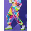 imageRolanko Girls Jogger Pants Active Kids Sweatpants with Pocket Hip Hop Streetwear Trousers 414 YearsRainbow