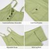 imageRolanko Girls Jumpsuit Knitted Sleeveless Overalls Wide Leg Pants Romper for Kids Loose Jumpers with Pockets 514 YGreen