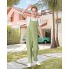 imageRolanko Girls Jumpsuit Knitted Sleeveless Overalls Wide Leg Pants Romper for Kids Loose Jumpers with Pockets 514 YGreen