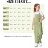 imageRolanko Girls Jumpsuit Knitted Sleeveless Overalls Wide Leg Pants Romper for Kids Loose Jumpers with Pockets 514 YGreen