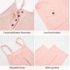 imageRolanko Girls Jumpsuit Knitted Sleeveless Overalls Wide Leg Pants Romper for Kids Loose Jumpers with Pockets 514 YPink