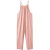 imageRolanko Girls Jumpsuit Knitted Sleeveless Overalls Wide Leg Pants Romper for Kids Loose Jumpers with Pockets 514 YPink