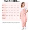 imageRolanko Girls Jumpsuit Knitted Sleeveless Overalls Wide Leg Pants Romper for Kids Loose Jumpers with Pockets 514 YPink