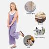 imageRolanko Girls Jumpsuit Sleeveless Romper Wide Leg Pants Overalls for Kids Loose Jumpers with Pockets 414 YearsA1purple