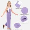 imageRolanko Girls Jumpsuit Sleeveless Romper Wide Leg Pants Overalls for Kids Loose Jumpers with Pockets 414 YearsA1purple