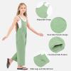 imageRolanko Girls Jumpsuit Sleeveless Romper Wide Leg Pants Overalls for Kids Loose Jumpers with Pockets 414 YearsA1sagegreen