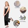 imageRolanko Girls Jumpsuit Sleeveless Romper Wide Leg Pants Overalls for Kids Loose Jumpers with Pockets 414 YearsBlack