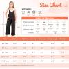 imageRolanko Girls Jumpsuit Sleeveless Romper Wide Leg Pants Overalls for Kids Loose Jumpers with Pockets 414 YearsBlack